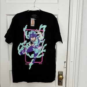 Black Anime Graphic Short Sleeve T-shirt, Adult Large, NWT